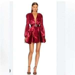 Bronx & Banco Bedouin Flame Ruffle Fit & Flare Mini Dress Size XS